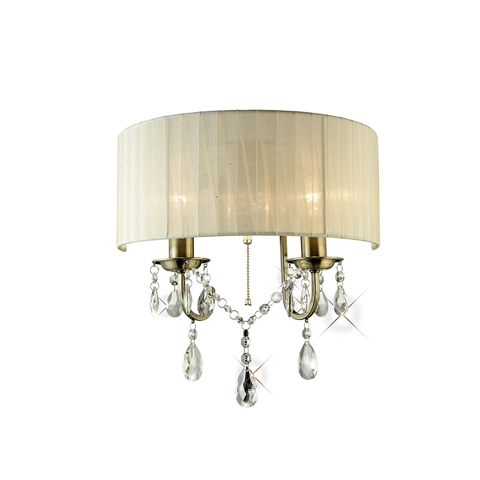 IL30064/CR  Olivia Crystal Switched Wall Lamp 2 Light